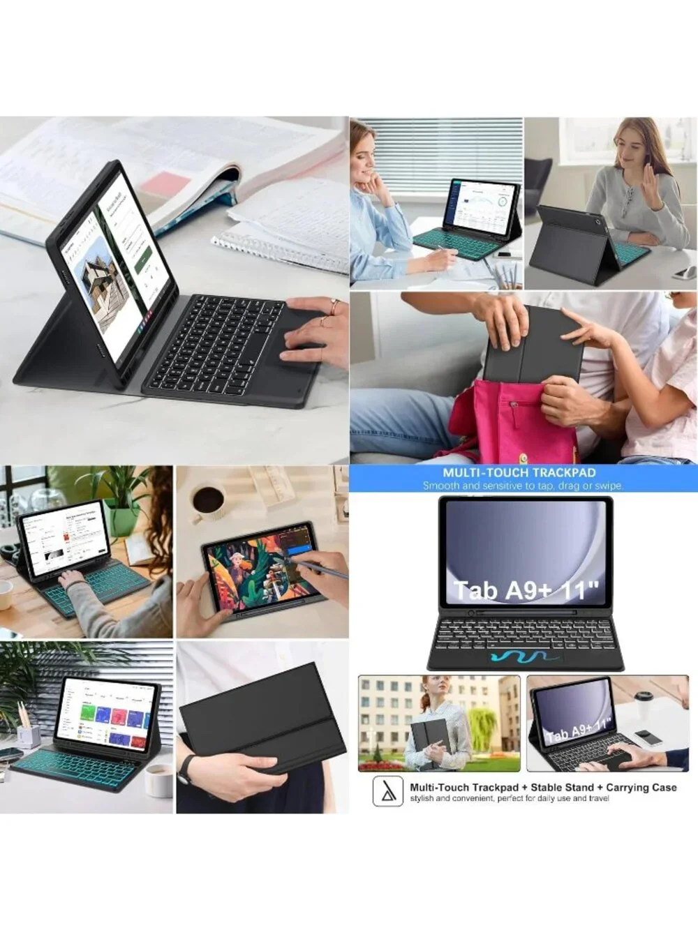 Keyboard Case for Lenovo Tab 10.1 (2025) – TB311FU / S10 / K10C Black